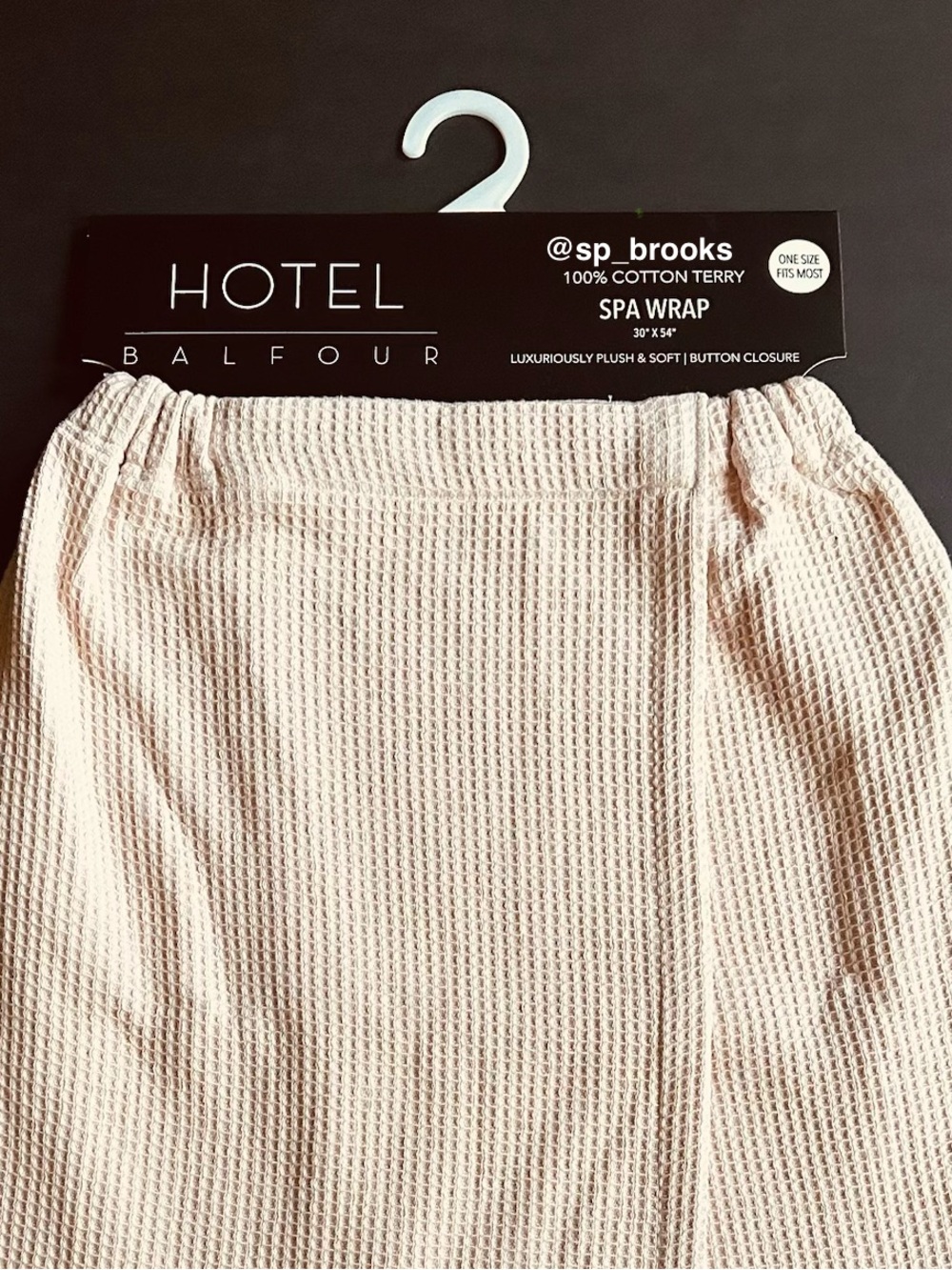 🎁Hotel Balfour Spa Wrap - Pink Cotton Waffle Terry Spa Wrap - 30” x 54”